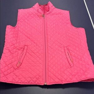 Quilted Hot Pink Vest with Zip Pockets - reversible vest